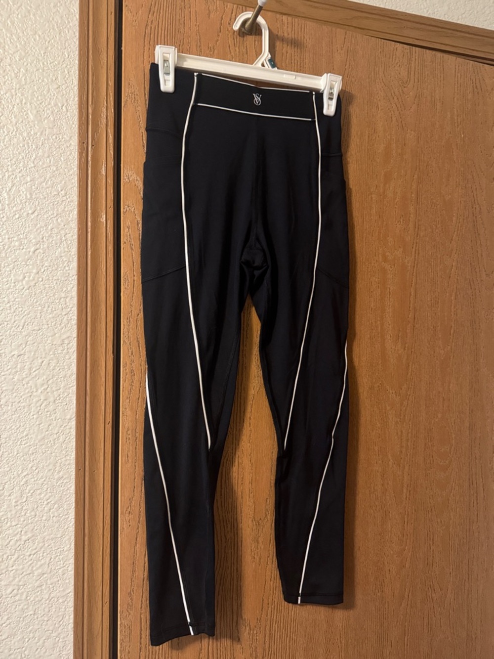 Victoria's Secret Black Leggings with White Piping